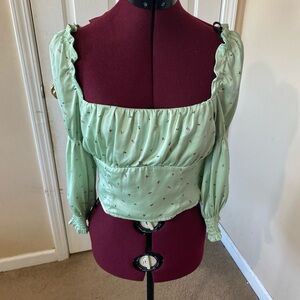 Mint Green Floral Women's Top